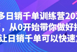 拼多多日销千单训练营2023完整版，从0开始带你做好拼多多，让日销千单